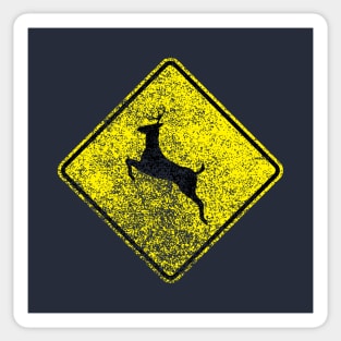 Deer Xing Sign (distressed) Sticker